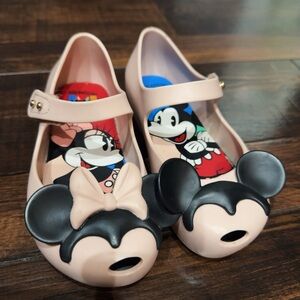 Mini Melissa Minnie Mouse Kids Shoes - Pink and Black